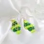 St. Patricks Day Shamrock Dangle Earrings Gold Pleated Green Layered Lucky Clover Earrings Irish St. Patricks Day Jewelry Gift For Women Girls St. Patricks Day Shamrock Dangle Earrings Gold Pleated Green Layered Lucky Clover Earrings Irish St. Patricks Day Jewelry Gift For Women Girls