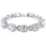 GULICX Womens Gold Plated 5 Oval Cubic Zirconia Tennis Link Blue Bracelet for Women