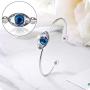Evil Eye Bangle Bracelet,Blue Swarovski Element Crystal Bracelet Free Size Gift for Womens Girls,Crystal from Swarovski