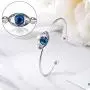Evil Eye Bangle Bracelet,Blue Swarovski Element Crystal Bracelet Free Size Gift for Womens Girls,Crystal from Swarovski Evil Eye Bangle Bracelet,Blue Swarovski Element Crystal Bracelet Free Size Gift for Womens Girls,Crystal from Swarovski