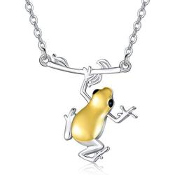 ROMANTIC WORK Animal Pendant Owl/Frog/Hedgehog Necklace 925 Sterling Silver Dainty Jewelry Birthday Gift for Women Animal Lover,18''+2'' Rolo Chain
