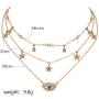 Fdesigner Layered Choker Stars Evil Eyes Necklace Pendant Chain Bohemian Collar Crystal Necklaces Jewelry for Women Girls (5)