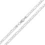 925 Italian Sterling Silver 2.5mm - 10.5mm Solid Figaro Diamond Cut Chain, FREE Microfiber Cloth, ITProLux Pave Link Necklace & Bracelet, Giorgio Bergamo