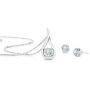 Gem Stone King 925 Sterling Silver Sky Blue Aquamarine Pendant Earrings Set (1.35 Ct with 18 Inch Silver Chain)