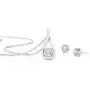 Gem Stone King 925 Sterling Silver Sky Blue Aquamarine Pendant Earrings Set (1.35 Ct with 18 Inch Silver Chain)