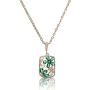FALUGIN 18k Gold Plated Flower Necklace Square Shape Necklace Inlaid Cubic Zirconia Stainless Steel Chain Necklaces