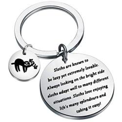 CYTING Sloth Lover Gift Sloths Love Enjoying Lifes Many Splendours and Taking It Easy Sloth Keychain Animal Jewelry Encouragement Gift for Family Friends
