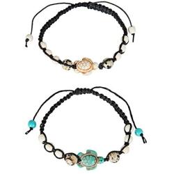 SPUNKYsoul Turtle Bracelet Set Best Friend Couples Distance (or Anklet) Collection
