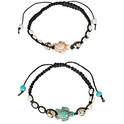 SPUNKYsoul Turtle Bracelet Set Best Friend Couples Distance (or Anklet) Collection
