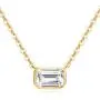 Agvana 14K Solid Gold Emerald Cut Simulated Diamond Cubic Zirconia CZ Dainty Pendant Necklace Delicate Fine Jewelry Birthday Anniversary Christmas Gifts for Women Girls Mom Wife Lover Her, 16+2 Inch