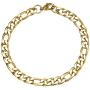 Wang Gao Men Women Fashion Figaro Link Chain Biker Bracelet 8mm Gold Stainless Steel Wrist Jewelry 7.87 Length