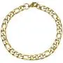 Wang Gao Men Women Fashion Figaro Link Chain Biker Bracelet 8mm Gold Stainless Steel Wrist Jewelry 7.87 Length