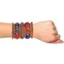 Efulgenz Fashion Jewelry Indian Bollywood Gold Plated Crystal Beaded Multicolor Silk Thread Tassel Bracelet Bangle Set