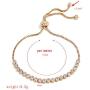 Celeste 18k Gold Filled Box Chain Adjustable Crystal Rhinestone 3mm Bracelet Bangles Adjustable Zirconia Tennis Bracelet
