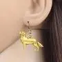 WEVENI Alloy Cute Golden Retriever Dog Earrings Gold Silver plated Dangle Drop Pet Jewelry For Women Girls Ladies Gifts