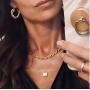 18K Gold Plated Dainty Inspirational Engraved Necklace Lock Necklace Pendant Handmade Gold Choker Hidden Messages Letter Necklace for Women