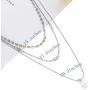 Multilayered Chain Necklace –Women’s Multi-Stand Bohemia Sequins Disc Choker Chain Gold Silver Triple Layered Minimalist Pearl Pendant Necklace Jewelry