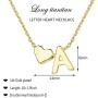 Gold Heart Initial Necklace for Teen Girls,Dainty Personalized Letter Heart Choker Necklace Gift for Women Necklace Jewelry
