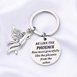 Phoenix Keychain Inspirational Phoenix Gifts Rising Phoenix Pendant Jewelry Encouragement Recovery Gifts Phoenix Lovers Graduates Gifts