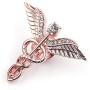 3 Color Crystal Medical Caduceus Brooch Pins Badge Brooches Lapel Pin Medicine Symbol Jewelry Gifts for Nurse Doctor