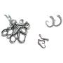 Silver Tone Steampunk Octopus Pirates of the Caribbean Necklace Earring Ring Jewelry Gift Set
