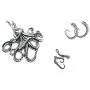 Silver Tone Steampunk Octopus Pirates of the Caribbean Necklace Earring Ring Jewelry Gift Set
