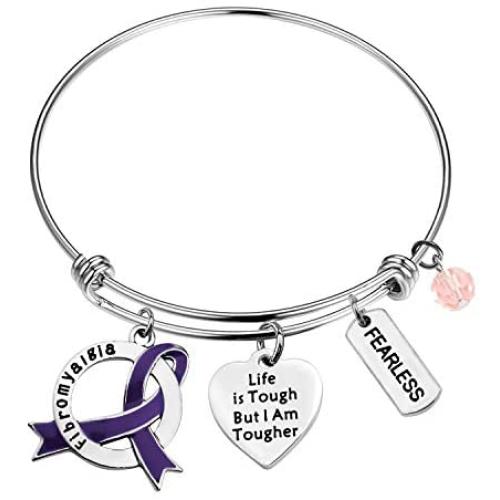 MAOFAED Fibromyalgia Gift Fibromyalgia Awareness Gift Fibromyalgia Warrior Gift Fibromyalgia Survivor Gift Life is Tough But I Am Tougher Fibromyalgia Bracelet for Her MAOFAED Fibromyalgia Gift Fibromyalgia Awareness Gift Fibromyalgia Warrior Gift Fibromyalgia Survivor Gift Life is Tough But I Am Tougher Fibromyalgia Bracelet for Her