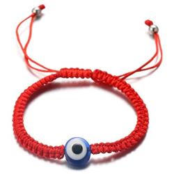 Halukakah Evil Eye Bracelet for Women Men Handmade Braid Red Blue Black String Size Adjustable Protection Mal de Ojo Jewelry with Free Giftbox