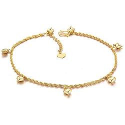 Star Jewelry Heart Ankle Bracelet for Women Gold Adjustable Beach Chain Anklet Foot Jewelry