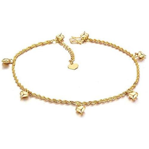 Star Jewelry Heart Ankle Bracelet for Women Gold Adjustable Beach Chain Anklet Foot Jewelry
