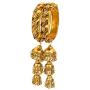 Efulgenz Boho Vintage Antique Gypsy Tribal Indian Oxidized Gold Plated Bell Jhumki Charm Bracelet Bangle Set Jewelry