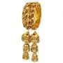Efulgenz Boho Vintage Antique Gypsy Tribal Indian Oxidized Gold Plated Bell Jhumki Charm Bracelet Bangle Set Jewelry