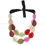 MENTHOME Resin Orange Double Layered Women Fashion Handmade Necklace Jewellery for Women and Girls