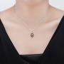 VIKI LYNN Tahitian Cultured Black Pearl Pendant Necklace 9-10mm Round Sterling Silver Jewelry for Women