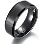 Luxffield Basic 6mm 8mm Men Wedding Black/ Silver/ Rose Gold Tungsten Ring, Couple Promise Wedding Band, Matte Finish Beveled Polished Edge Comfort Fit, Size 7.5 to 13