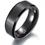 Luxffield Basic 6mm 8mm Men Wedding Black/ Silver/ Rose Gold Tungsten Ring, Couple Promise Wedding Band, Matte Finish Beveled Polished Edge Comfort Fit, Size 7.5 to 13