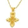 Ethiopia Eritrean Gold Color Cross Pendant Necklace for Women Men African Jewelry Gifts Ethiopia Eritrean Gold Color Cross Pendant Necklace for Women Men African Jewelry Gifts