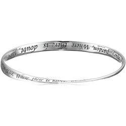 Amazon Collection Sterling Silver Engraved Twisted Bangle Bracelet