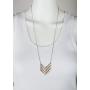 SPUNKYsoul New! Chevron Mid-Length Necklace Gold and Silver 2 Toned Collection