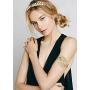 FUNRUN JEWELRY 4PCS Greek Goddess Headband Arm Cuff Bridal Jewelry Set Roman Laurel Leaf Branch Crown Armlet Upper Arm Band Bracelet for Women Party