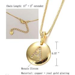 Initial Name Necklace 14K Gold Pendant Chain for Women Letter Necklace for Teen Girls