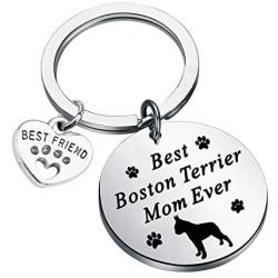 FUSTMW Dog Owner Gifts Best Boxer, Boston Terrier, Golden Retriever Mom Ever Keychain Gift Dog Lover Gifts Paw Print Jewelry Animal Pet Owner Rescue Gift