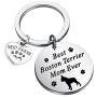 FUSTMW Dog Owner Gifts Best Boxer, Boston Terrier, Golden Retriever Mom Ever Keychain Gift Dog Lover Gifts Paw Print Jewelry Animal Pet Owner Rescue Gift
