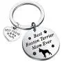 FUSTMW Dog Owner Gifts Best Boxer, Boston Terrier, Golden Retriever Mom Ever Keychain Gift Dog Lover Gifts Paw Print Jewelry Animal Pet Owner Rescue Gift