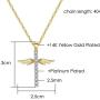 Jude Jewelers 18K Gold Plated Christian Cross Angel Wing Cubic Zircon Pendant Necklace
