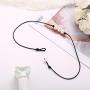 Shegirl Pearl Choker Necklace Handmade Genuine Leather Necklace Boho Pearl Necklace Jewelry for Women and Girls (Three pearls)