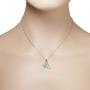 925 Sterling Silver Womens Evil Eye Hamsa Blue White CZ Pendant Necklace