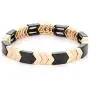 Boderier Tile Bracelet Enamel Rainbow Chevron Tile Bead Bracelet Stackable Stretchy Bracelet Jewelry