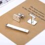 Udalyn Engraved Initial Cufflinks and Tie Clips Set for Men Wedding Business Jewelry with Gift Box Alphabet A-Z