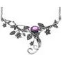 PZ Paz Creations 925 Sterling Silver Floral Swirl Gemstone Statement Necklace PZ Paz Creations 925 Sterling Silver Floral Swirl Gemstone Statement Necklace